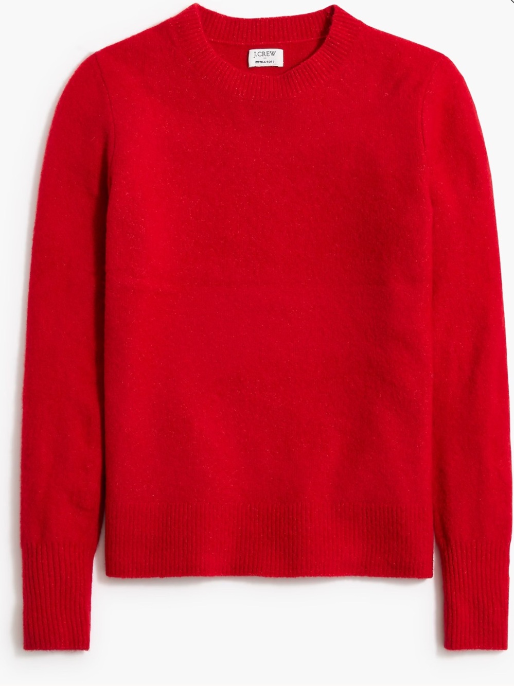 J. Crew Factory Women's Extra Soft Crewneck Sweater in Red Sz M
